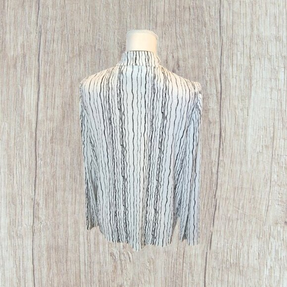 Alex Evenings Long Sleeve Zippered Sequined Black & White Evening Jacket - Picture 4 of 7